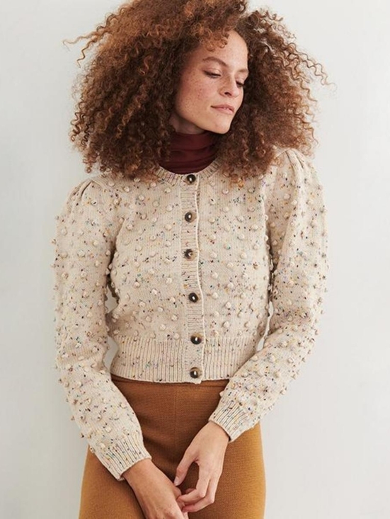 Misha And Puff Sweaters - Misha & Puff Ellie Popcorn Cardigan in Iris Confetti